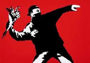 Banksy「Love is in the Air」