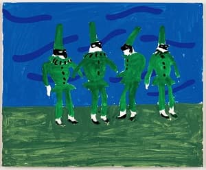 デイヴィッド・ホックニー「Pulcinellas With Garden Clouds」